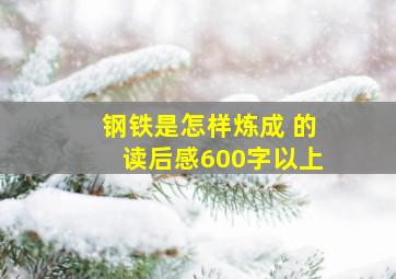 钢铁是怎样炼成 的读后感600字以上